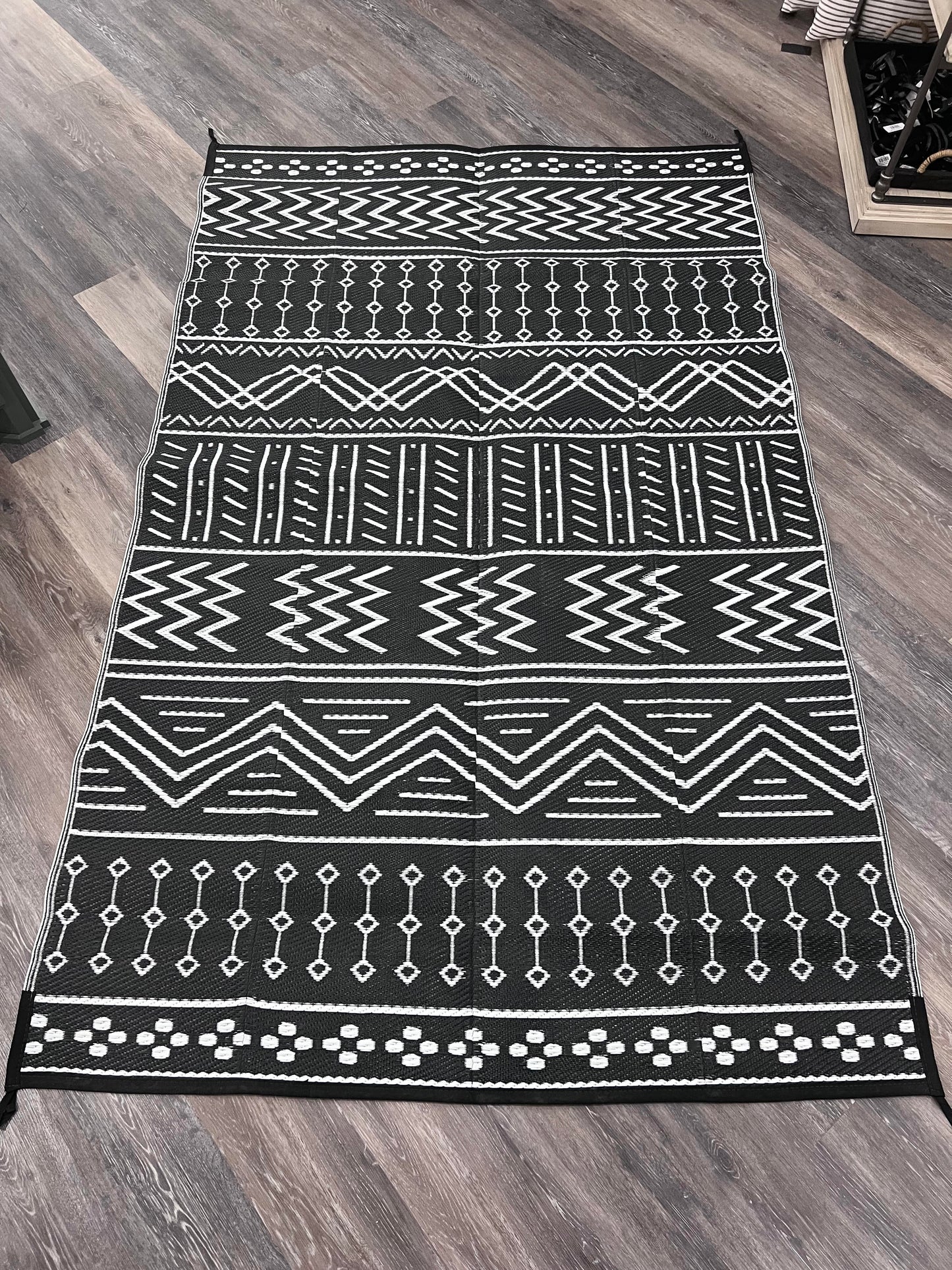 Black and White Outdoor Rug