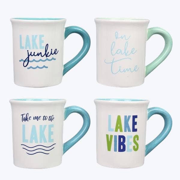 Ceramic Lake 16oz Mug, 4 Ast.