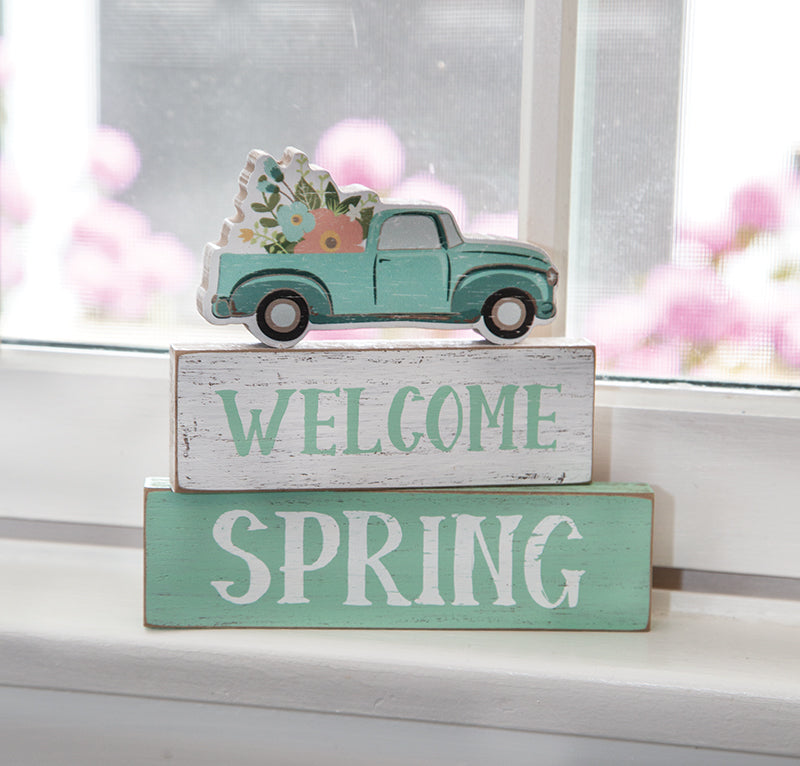 Welcome Spring Block Truck