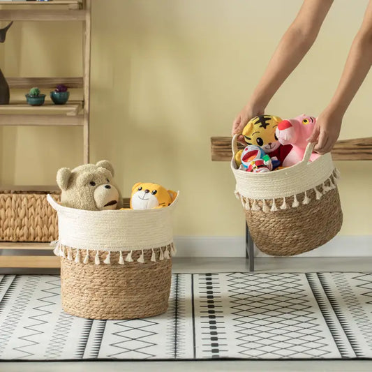 Decorative Storage Basket Woven Handles