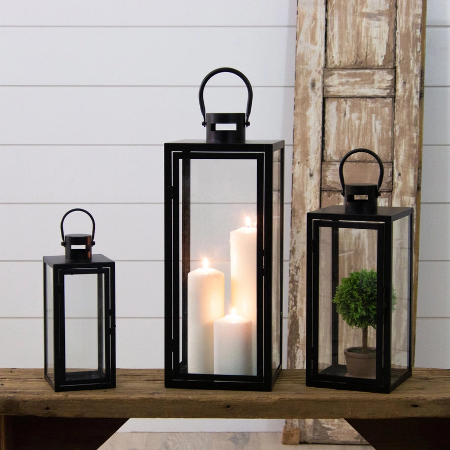 Matte Black Metal Lanterns Small