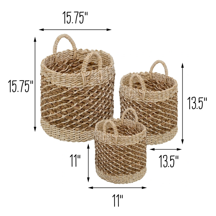 Tea Stained Woven Medium Basket