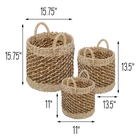 Tea Stained Woven Large Basket