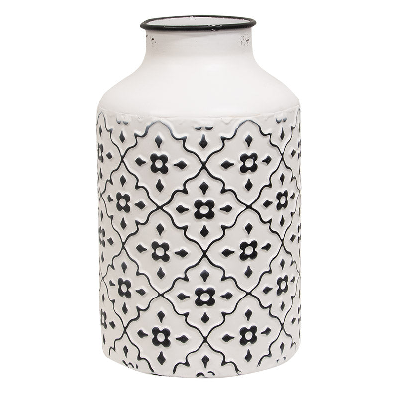 Black and White Metal Vase