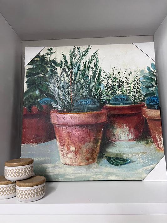 Pots of Herbs I 24x24