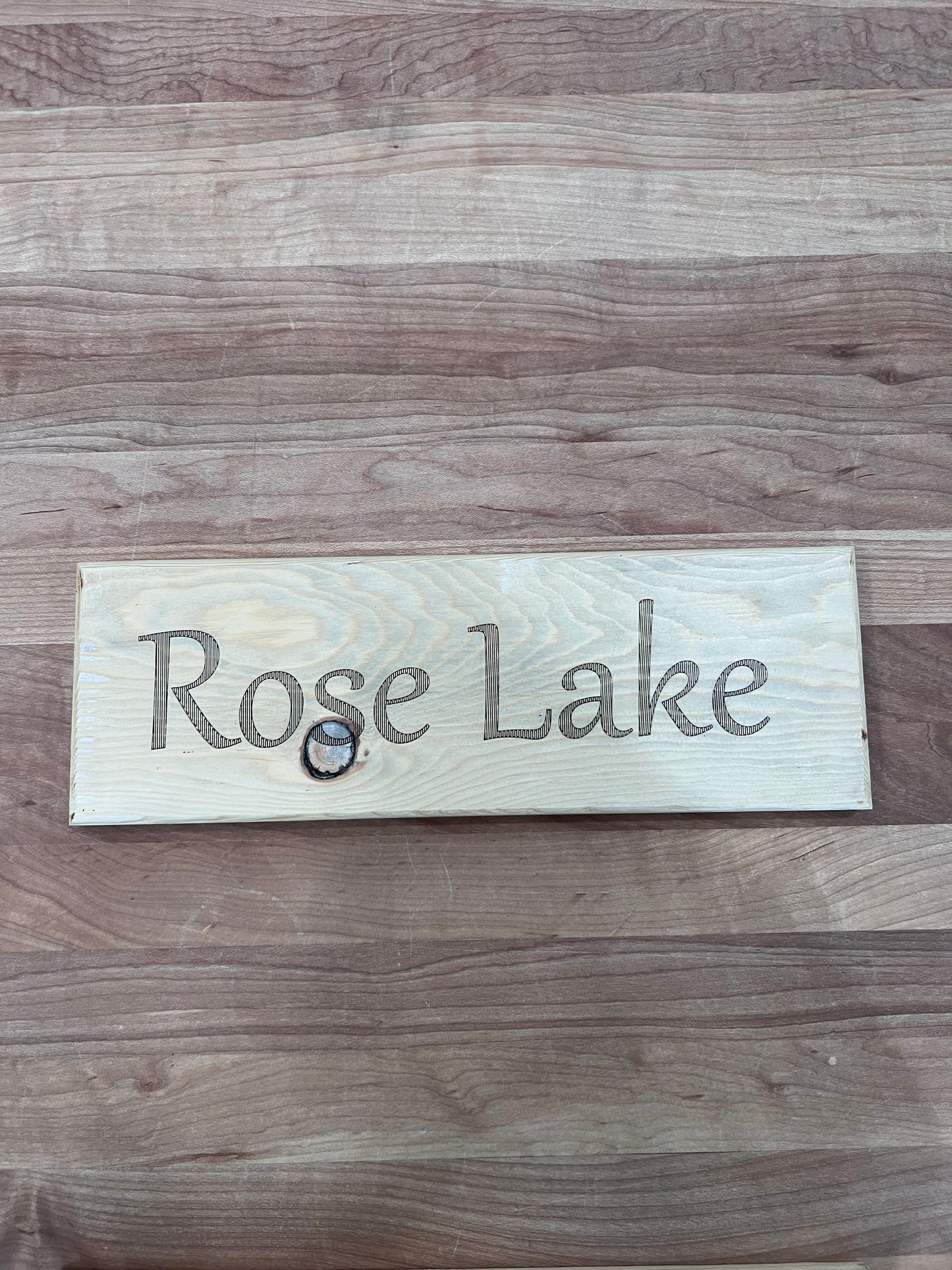 Rose Lake Wood Plaque