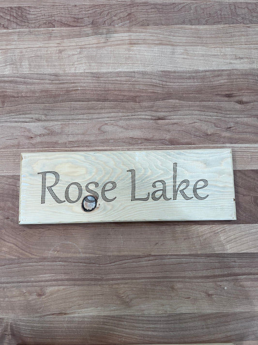 Rose Lake Wood Plaque