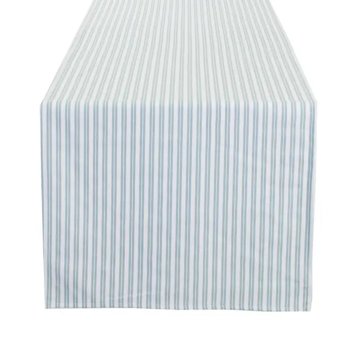 Green Classic Striped Table Runner