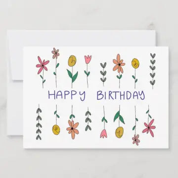 Greeting Card Happy Birthday Floral