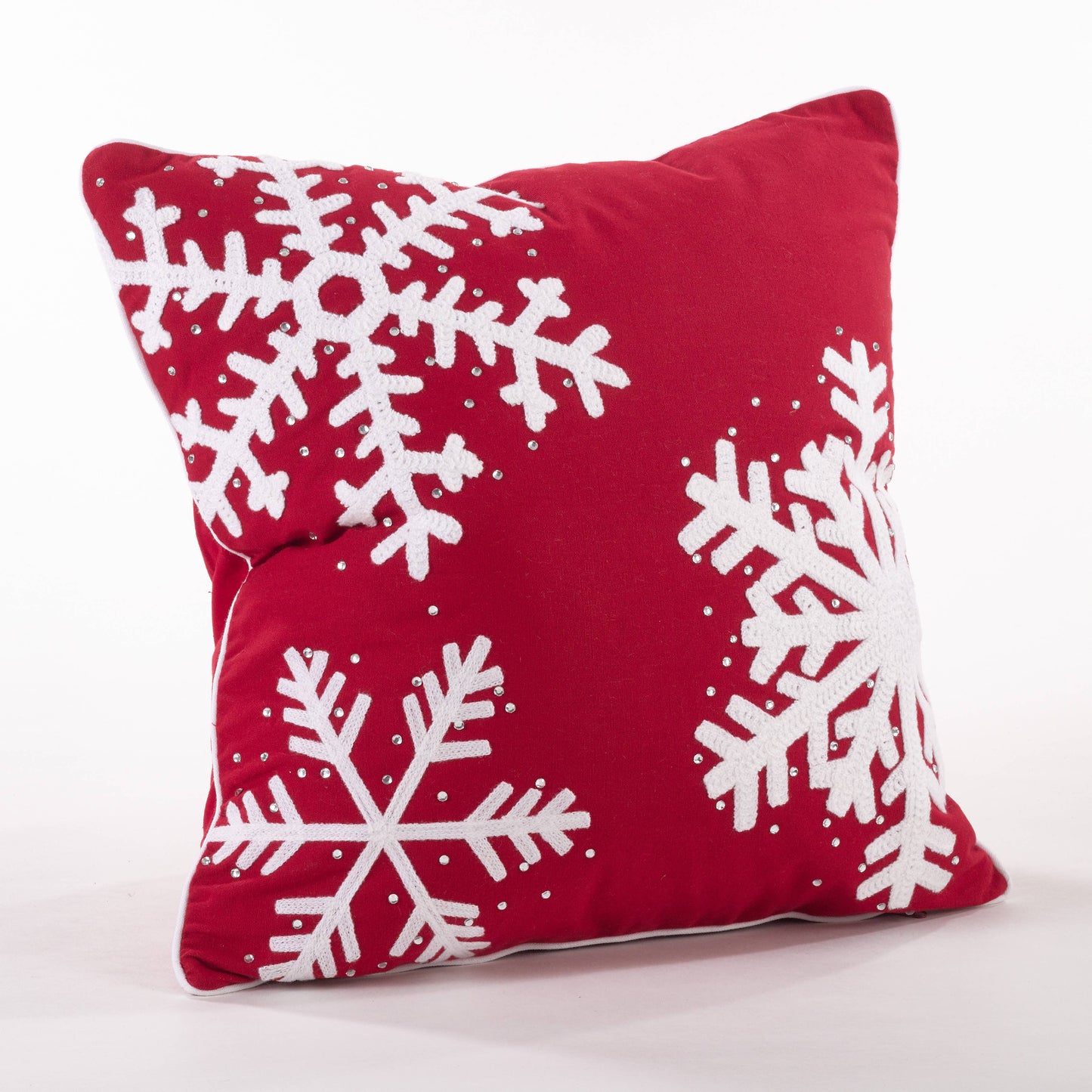 Studded Snowflake Pillow - Down Filled