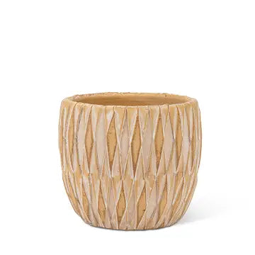 Small Tan Textured Planter 4"