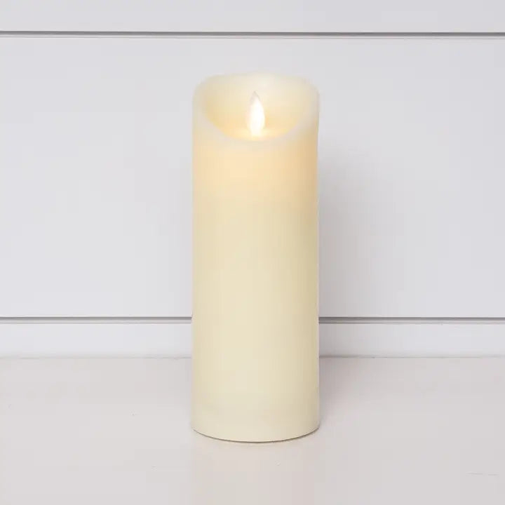 Candle LED Ivory Flickering Pillar Large