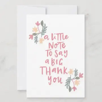 Greeting Card A Little Note to Say Thanks